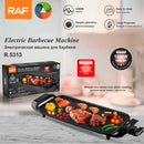 RAF Electric Barbecue Machine | 1800W | Easy to Clean | Simple Operation | Large Firepower | Non-stick Coating | Quick Heat in 10 Seconds | 3 Years Warranty
