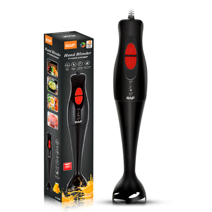 RAF Hand Blender - 300W with Stainless Steel Blade, Copper-Clad Aluminium Motor, and Stylish Black and White Design