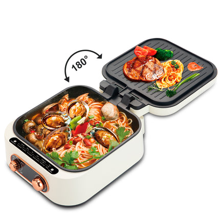 RAF 3-in-1 Hot Pot Grill | 1800W | Double Pan Frying | Deepen The Design | independent temperature control | Nonstick Coating