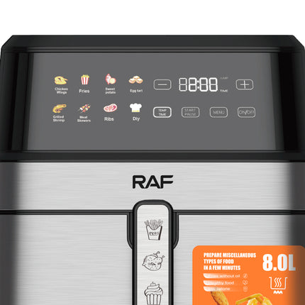 RAF Air Fryer | 5L Capacity | 1700W | Multi-Purpose Machine | 360° Air Circulation | Oli Can Be Reduced by 80% | Easy To Clean