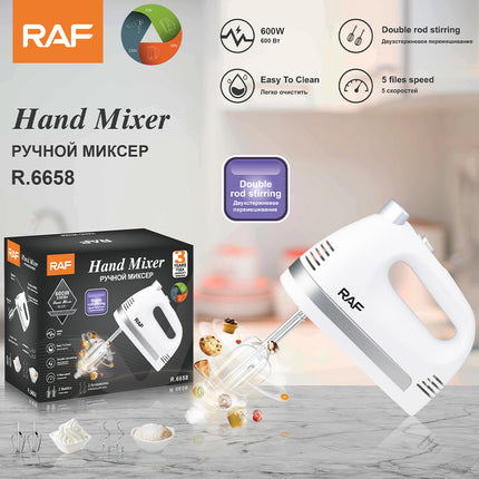 RAF Hand Mixer 600W | Double Rod Stirring | 5 Files Speed | Easy To Clean