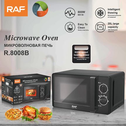 RAF Microwave Oven | 20L Large Capacity | 800W Speed Heating Power | Easy To Clean