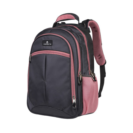 Volkano Orthopaedic Backpack 27L - Dark Grey with Pink