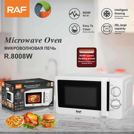 RAF Microwave Oven | 20L Large Capacity | 800W Speed Heating Power | Easy To Clean