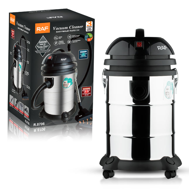 RAF Tank Vacuum Cleaner | 30L Capacity | 3000W | Clogging Protection