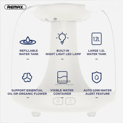 REMAX Regin Series Humidifier RT-A500PRO with High-Speed Brushless Motor, Smart Chip, LED Light