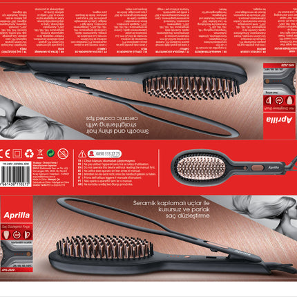 Kiwi Hair Brush | PTC heating element | Temperature Control | Auto Shut-off | 360° swivel power cord