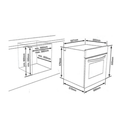AVG Built In Oven-Static Cooking, Fan Grilling