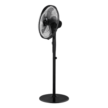 GREE Black Stand Fan | 5-Blade Design | Tilt Angle |  Compact Design |  Simple Control Panel |  Stable Base |  Timer |  Thick Grille |  Copper Motor |