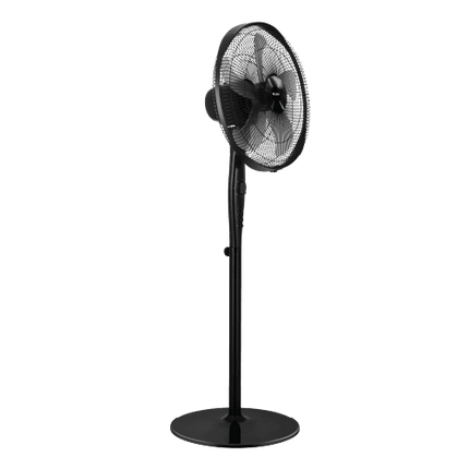 GREE Black Stand Fan | 5-Blade Design | Tilt Angle |  Compact Design |  Simple Control Panel |  Stable Base |  Timer |  Thick Grille |  Copper Motor |