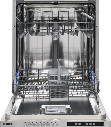 Burg Dishwasher fully integrated 60 cm | Energy Efficiency Class E | LED Display | Remaining Time Indicator