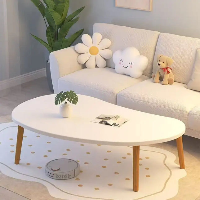 Warm White Nordic Small Coffee Table Economic Design