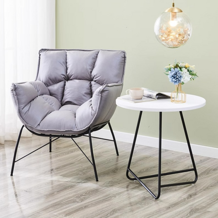 Nordic Round Coffee Table – White Top, Black Legs
