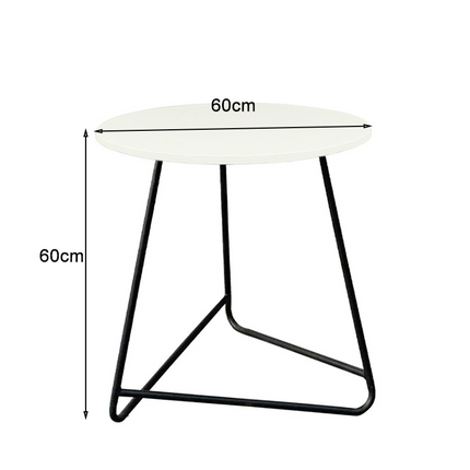 Nordic Round Coffee Table – White Top, Black Legs