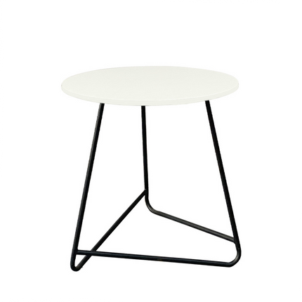 Nordic Round Coffee Table – White Top, Black Legs