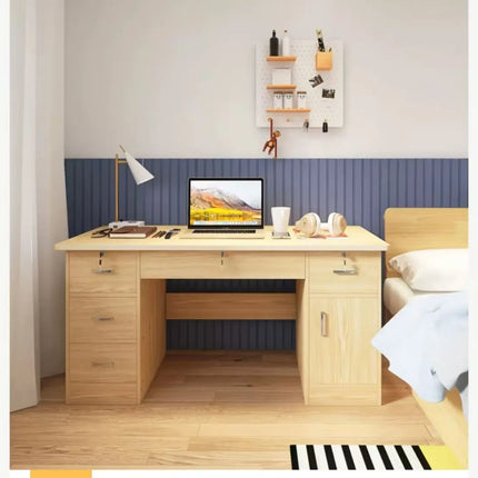 Office Desk – Scratch-Resistant Wooden Desk with Lockable Multi-Drawers for Home/Office (120×60×74cm)