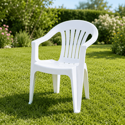 Outdoor Plastic Arm Chair – Stackable