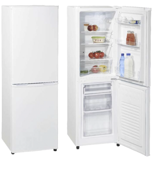 Geratek Wasilla Fridge-Freezer Combination 173 Liters | White |  Energy Efficiency E | Adjustable Thermostat | Automatic Cooling Defrost | Glass Shelves