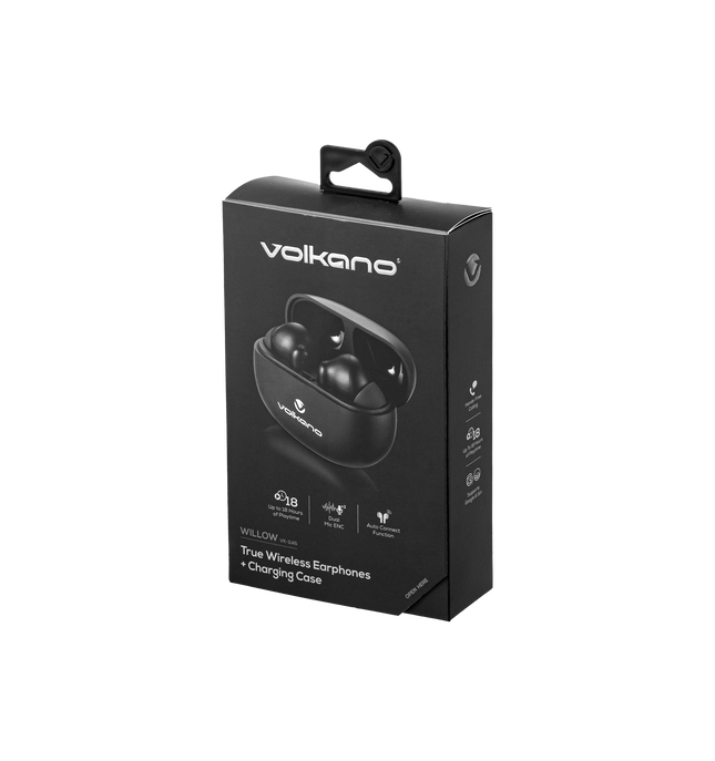 Volkano Willow ENC TWS Earphone with Hall switch - Black