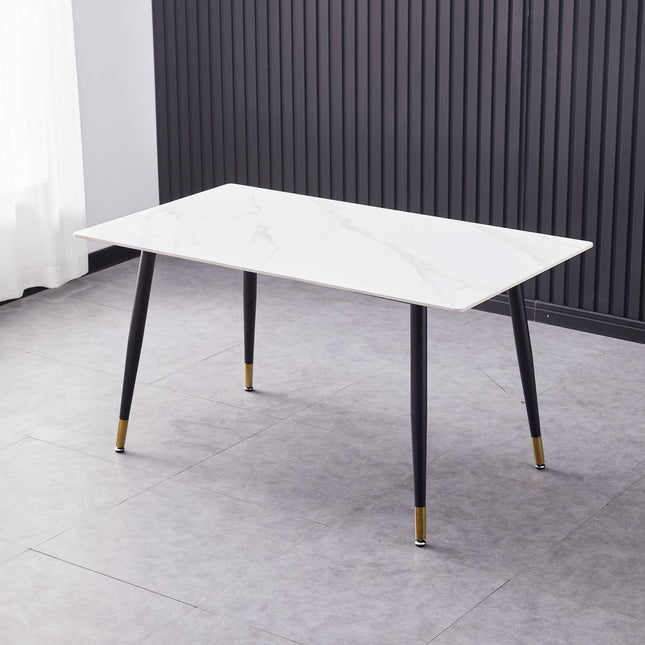 White Modern Rectangular Dining Table – Simple & Elegant Design