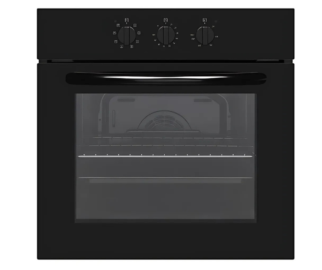 AVG 8 Function Built-in Oven with Grill, 65L Capacity, A Energy Rating, Black Glass Finish, 10 Cooking Programs