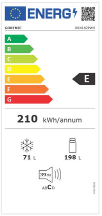 Gorenje Fridge/Freezer Combination white - 180 cm | 256 Liters | Energy Efficiency Class E | Electronic Control | NoFrostPlus | LED Interior Lighting