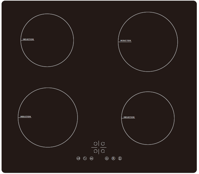 HYUNDAI Built-in Induction Hob 7200W | Touch Control | Easy to Clean Surface | 590x520x62 mm