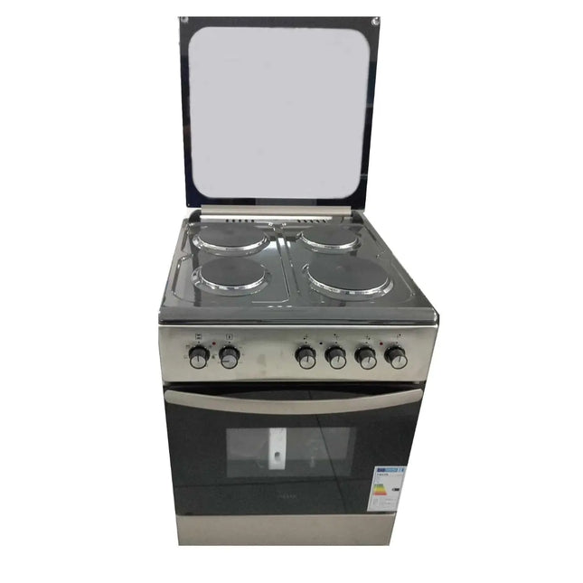 Fiesta Freestanding Electric Oven with 4 Hot Plates Silver 60x60cm