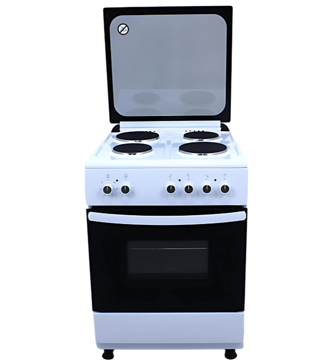 Free standing oven in white with transparent backkground