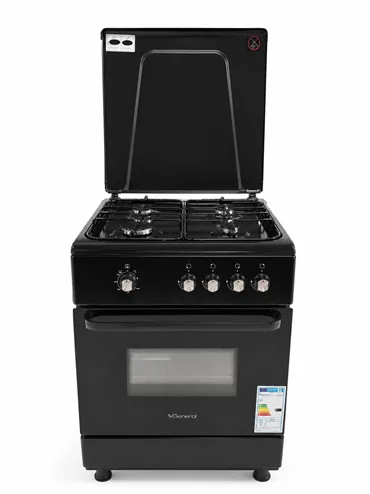 Fiesta - Freestanding Gas Oven 60cm with 4 Burners - Black