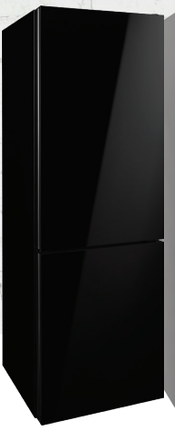 Black Glass Fridge Freezer-Non Frost Capacity 183L