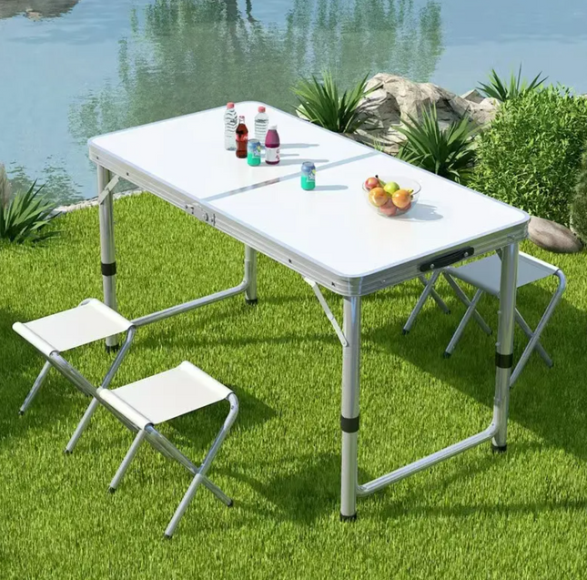 Adjustable Aluminum Folding Table – Portable for Camping & Outdoor Use