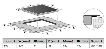 AVG 4 Ceramic Hob 60cm | Sensor Touch | 6000W | Auto Switch | Child Lock