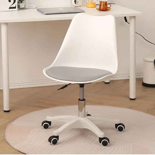 Nordic Student Chair – Swivel Adjustable Chair for Office/Bedroom (White / Black)