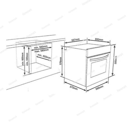 Built In Oven  Capacity – 65 litres
