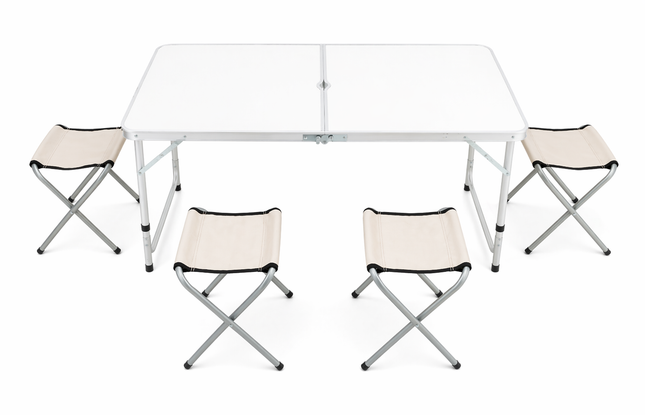 Outdoor Table – Aluminum Folding with 4 Stools