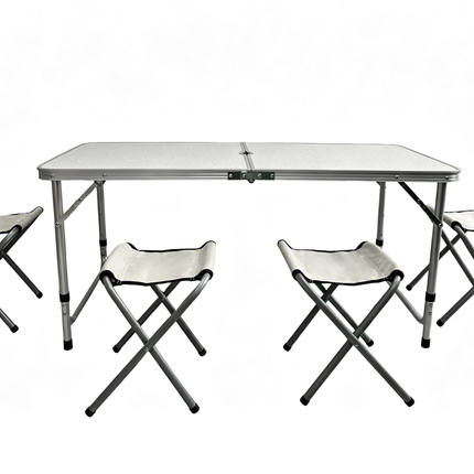 Outdoor Table – Aluminum Folding with 4 Stools