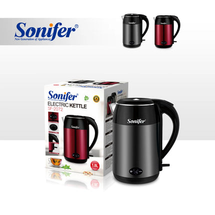 Sonifer Electric Kettle| Stainless Steel | 1800w | Keep Warm | 1.8L Capacity | 360 Degree Rotational Base