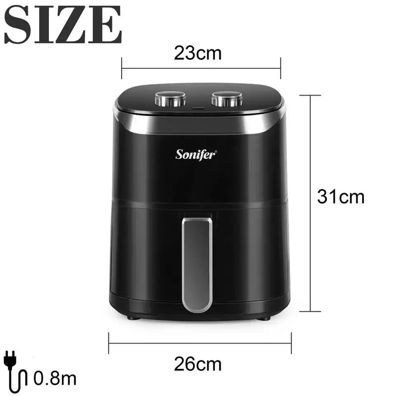 Sonifer Air Fryer adjustable temperature | 1400W | 4.2L | household double knobs timer  | Non-stick | no oil electric