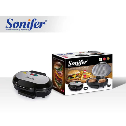 Sonifer burger Maker| Dual Sandwich | Stainless steel case | Short cooking time | Automatic temperature control