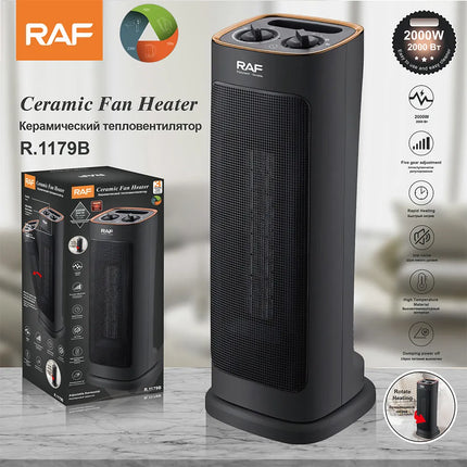 Ceramic Fan Heater | 2000W | Adjustable Thermostat | Overheat Protection | Tip-Over Protection | Ventilation