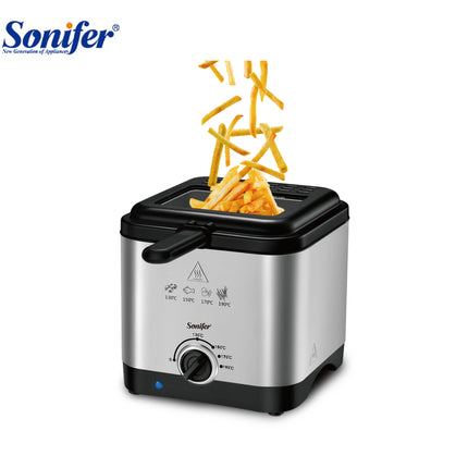 Sonifer Deep Fryer  | 1000W | stainless steel heating element | mini 1.5L oil home deep fryer electric