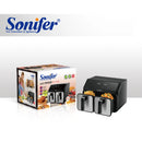 Sonifer Double Basket Air Fryer | 8L-(2x4L) Capacity | Independent Cooking Dual Zones Digital | LED Display
