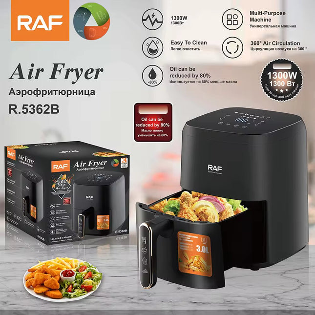 RAF Air Fryer 3L  | 1500W with Temperature Control and Multi-Purpose Functionality