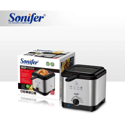 Sonifer Deep Fryer  | 1000W | stainless steel heating element | mini 1.5L oil home deep fryer electric