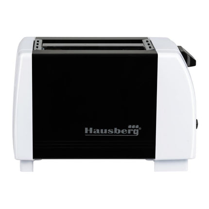 HAUSBERG HB-150NG Toaster, 750W, 7 Settings, 2 Slices, Automatic Stop, Anti-Slip Feet, Black-White