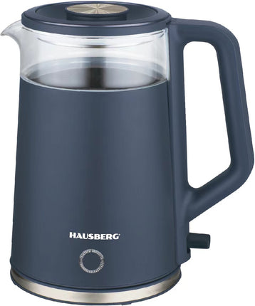 hausberg electric plastic coated glass kettle BL