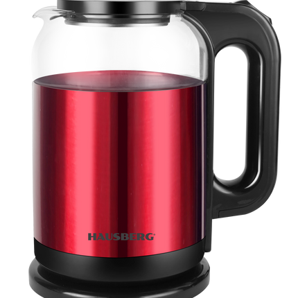 HAUSBERG ELECTRIC STAINLESS STEEL COATED GLASS KETTLE