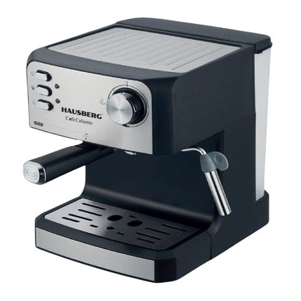 Electric Espresso Coffee Maker 20 Bar Hausberg HB-3723IN, 850-1000W, 1.6L Water Tank, Stainless Steel
