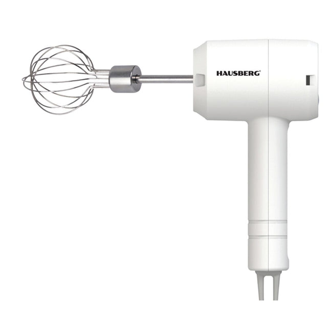 HAUSBERG HB-4110 Portable Hand Mixer, 20W, 3 Speeds, 800mAh Battery, White